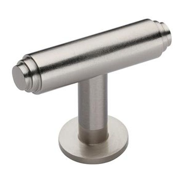 C4447-SN  45 x 11 x 16 x 32mm  Satin Nickel  Heritage Brass Stepped T-Bar On Rose Cabinet Knob