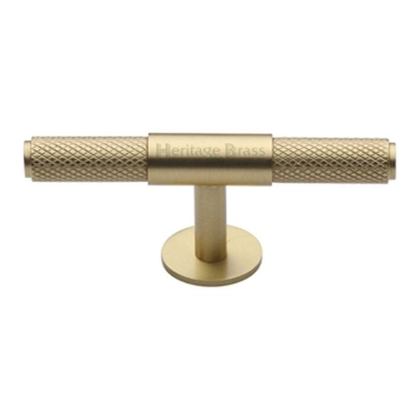 C4463 60-SB  60 x 13 x 20 x 34mm  Satin Brass  Heritage Brass Knurled Fountain Cabinet Knob