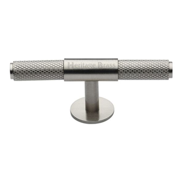 C4463 60-SN • 60 x 13 x 20 x 34mm • Satin Nickel • Heritage Brass Knurled Fountain Cabinet Knob