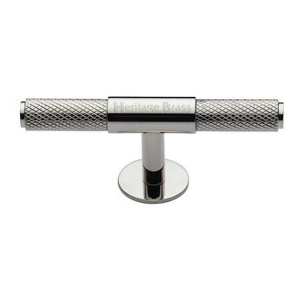 C4463 90-PNF • 90 x 13 x 25 x 34mm • Polished Nickel • Heritage Brass Knurled Fountain Cabinet Knob