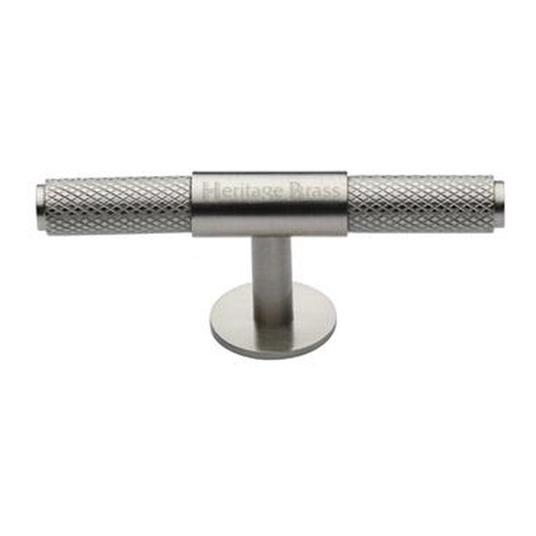 C4463 90-SN • 90 x 13 x 25 x 34mm • Satin Nickel • Heritage Brass Knurled Fountain Cabinet Knob