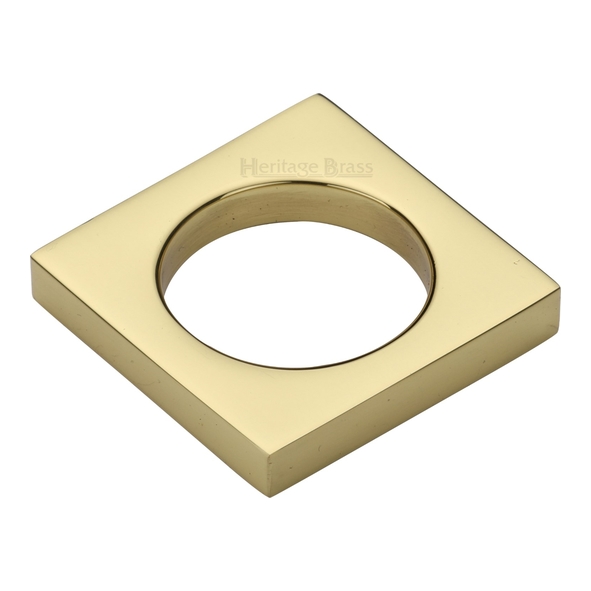 C4465-PB • 32 x 40 x 40 x 40mm • Polished Brass • Heritage Brass Square Ring Pull Cabinet Knob