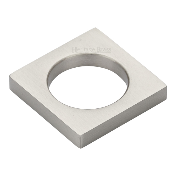 C4465-SN • 32 x 40 x 40 x 40mm • Satin Nickel • Heritage Brass Square Ring Pull Cabinet Knob