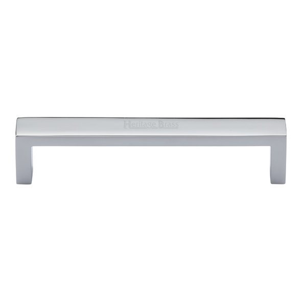 C4520 128-PC  128 x 136 x 28mm  Polished Chrome  Heritage Brass Wide Metro Cabinet Pull Handle