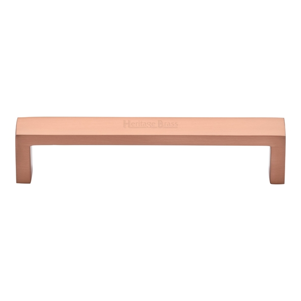C4520 128-SRG  128 x 136 x 28mm  Satin Rose Gold  Heritage Brass Wide Metro Cabinet Pull Handle