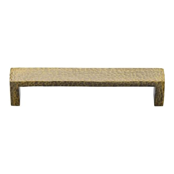 C4525-101-AT � 101 x 110 x 28mm � Antique Brass � Heritage Brass Wide Metro Hammered Cabinet Pull Handle