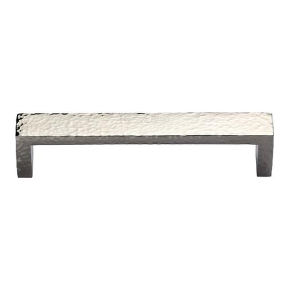 C4525-101-PNF � 101 x 110 x 28mm � Polished Nickel � Heritage Brass Wide Metro Hammered Cabinet Pull Handle