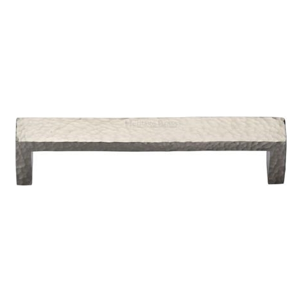 C4525-101-SN � 101 x 110 x 28mm � Satin Nickel � Heritage Brass Wide Metro Hammered Cabinet Pull Handle