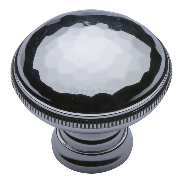 C4545-PC • 32 x 16 x 29mm • Polished Chrome • Heritage Brass Beaten Round Cabinet Knob