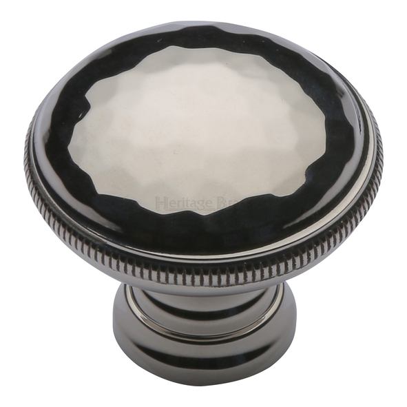 C4545-PNF • 32 x 16 x 29mm • Polished Nickel • Heritage Brass Beaten Round Cabinet Knob