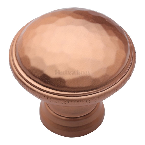 C4545-SRG • 32 x 16 x 29mm • Satin Rose Gold • Heritage Brass Beaten Round Cabinet Knob