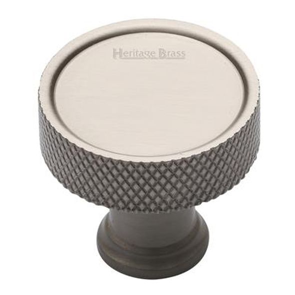 C4648 32-SN • 32 x 16 x 29mm • Satin Nickel • Heritage Brass Florence Knurled Cabinet Knob