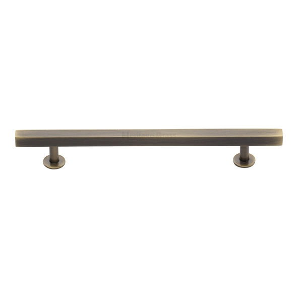 C4760 160-AT  160 x 223 x 11 x 19 x 32mm  Antique Brass  Heritage Brass Square Bar Round Foot Cabinet Pull Handle