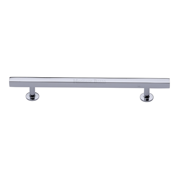 C4760 160-PC  160 x 223 x 11 x 19 x 32mm  Polished Chrome  Heritage Brass Square Bar Round Foot Cabinet Pull Handle