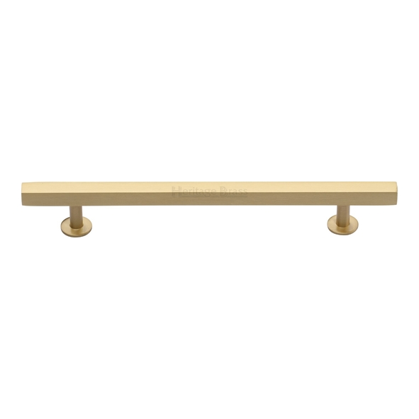 C4760 160-SB  160 x 223 x 11 x 19 x 32mm  Satin Brass  Heritage Brass Square Bar Round Foot Cabinet Pull Handle