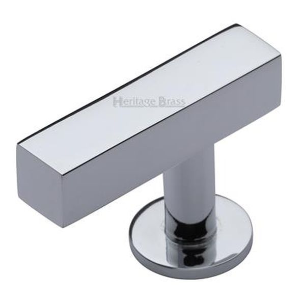 C4760 44-PC  44 x 11 x 19 x 32mm  Polished Chrome  Heritage Brass Offset Square T-Bar Cabinet Knob