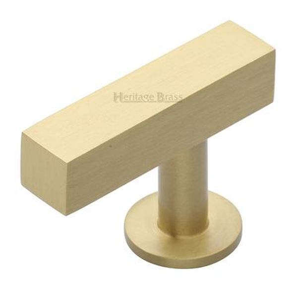 C4760 44-SB  44 x 11 x 19 x 32mm  Satin Brass  Heritage Brass Offset Square T-Bar Cabinet Knob