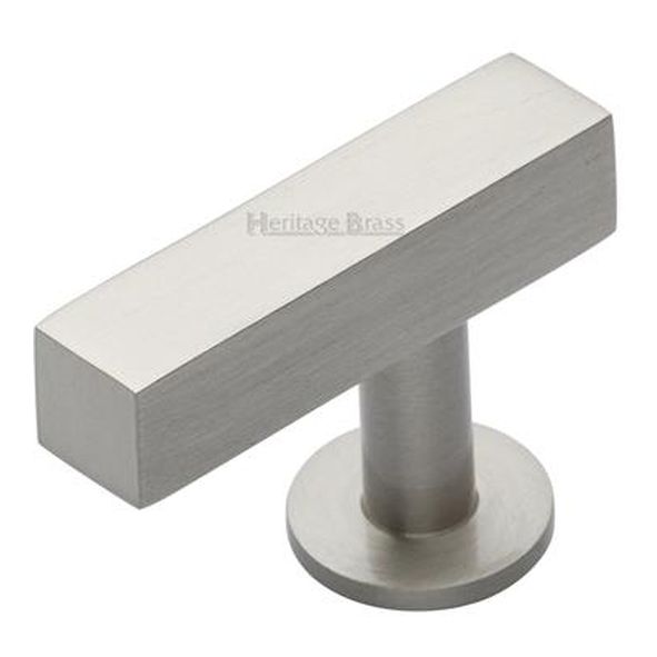 C4760 44-SN • 44 x 11 x 19 x 32mm • Satin Nickel • Heritage Brass Offset Square T-Bar Cabinet Knob