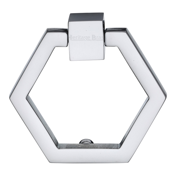 C6334-PC • 50 x 61 x 13mm • Polished Chrome • Heritage Brass Hexagonal Cabinet Drop Handle