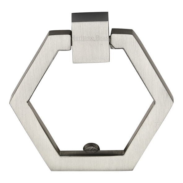 C6334-SN  50 x 61 x 13mm  Satin Nickel  Heritage Brass Hexagonal Cabinet Drop Handle