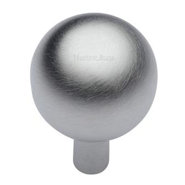 C8323 22-SC  22 x 6 x 32mm  Satin Chrome  Heritage Brass Sphere Cabinet Knob