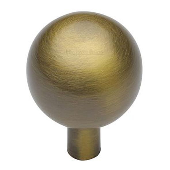 C8323 28-AT • 28 x 8 x 38mm • Antique Brass • Heritage Brass Sphere Cabinet Knob