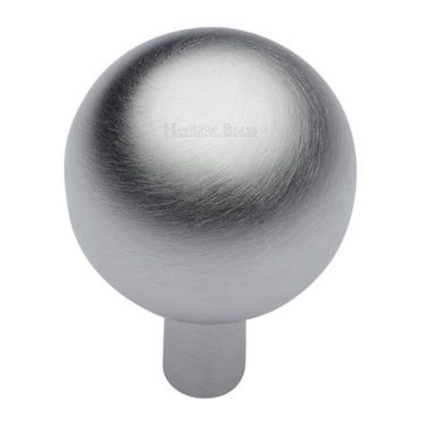 C8323 28-SC • 28 x 8 x 38mm • Satin Chrome • Heritage Brass Sphere Cabinet Knob