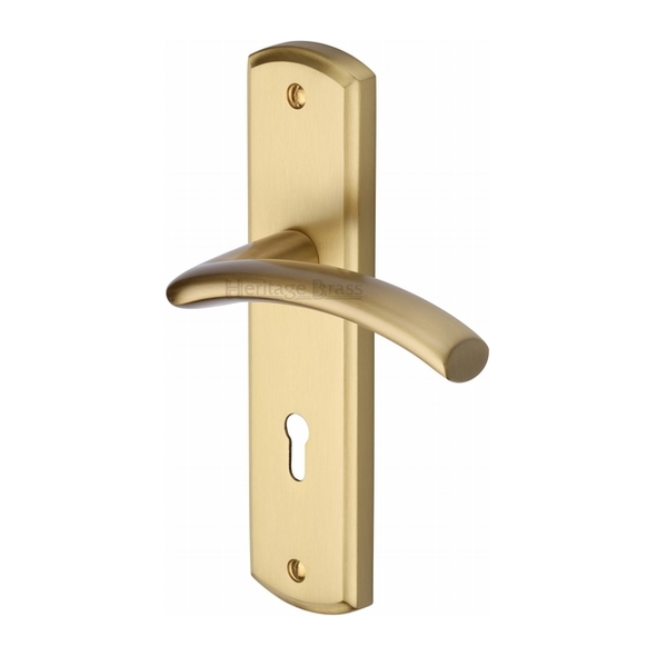 CEN1000-SB  Standard Lock [57mm]  Satin Brass  Heritage Brass Centaur Levers On Backplates