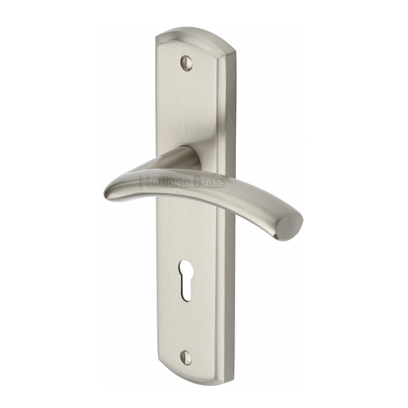 CEN1000-SN  Standard Lock [57mm]  Satin Nickel  Heritage Brass Centaur Levers On Backplates