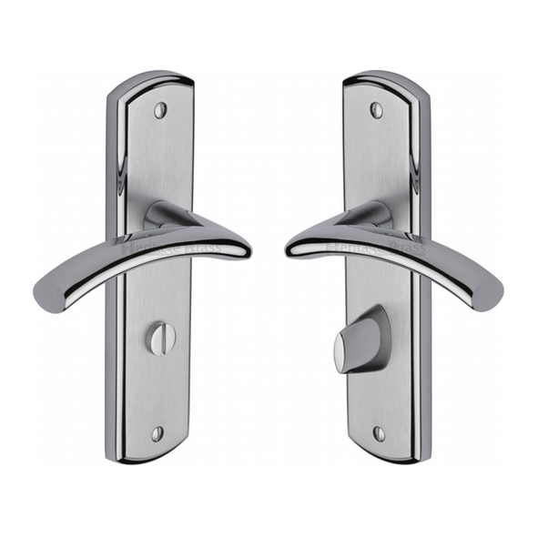 CEN1030-AP • Bathroom [57mm] • Satin / Polished Chrome • Heritage Brass Centaur Levers On Backplates