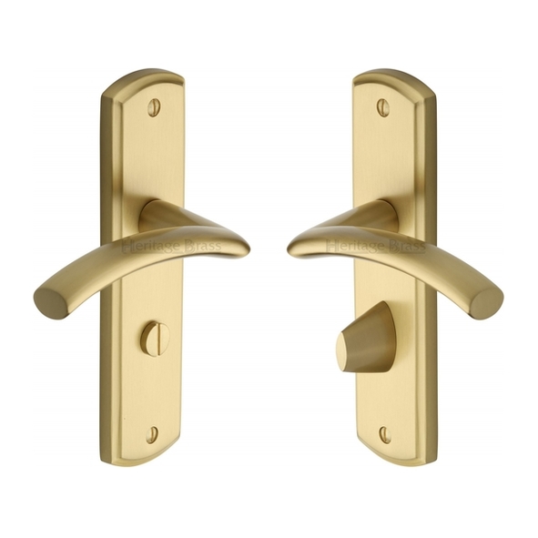 CEN1030-SB • Bathroom [57mm] • Satin Brass • Heritage Brass Centaur Levers On Backplates