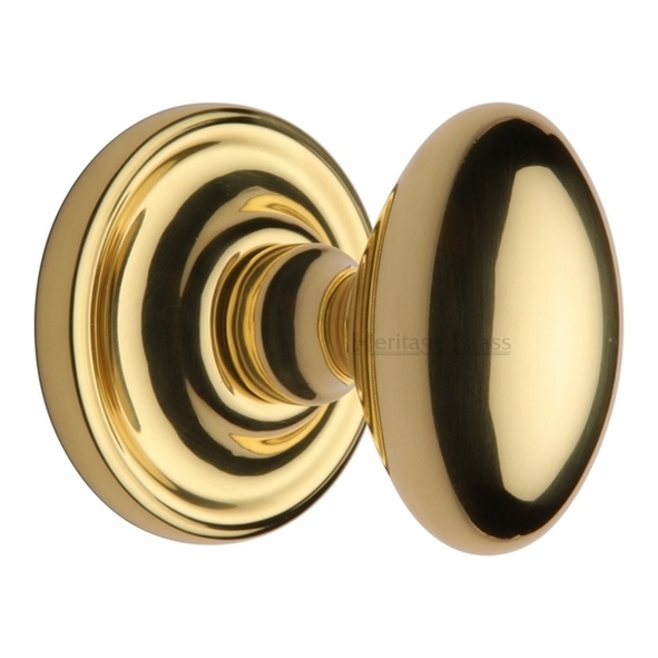 CHE7373-PB • Polished Brass • Heritage Brass Chelsea Mortice Knobs On Concealed Fix Roses