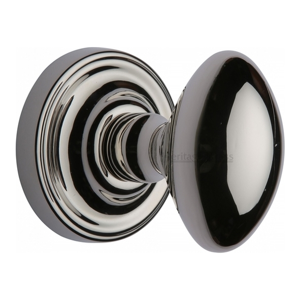 CHE7373-PNF • Polished Nickel • Heritage Brass Chelsea Mortice Knobs On Concealed Fix Roses