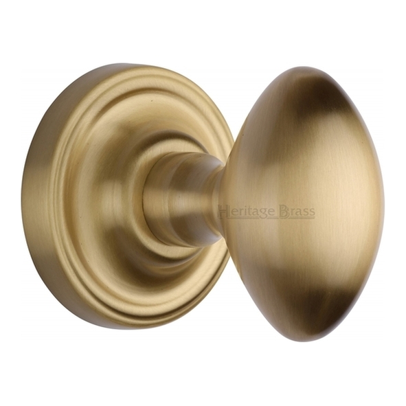 CHE7373-SB • Satin Brass • Heritage Brass Chelsea Mortice Knobs On Concealed Fix Roses