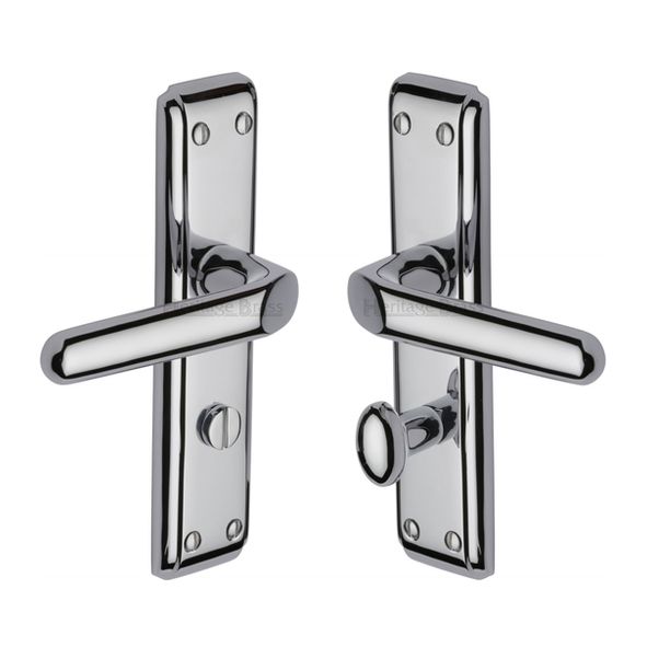 DEC3030-PC  Bathroom [57mm]  Polished Chrome  Heritage Brass Deco Levers On Backplates