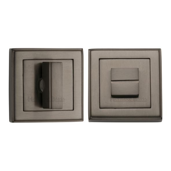 DEC7030-MB • Matt Bronze • Heritage Brass Art Deco Square Bathroom Turns With Release