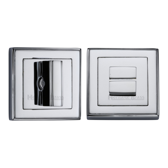 DEC7030-PC • Polished Chrome • Heritage Brass Art Deco Square Bathroom Turns With Release
