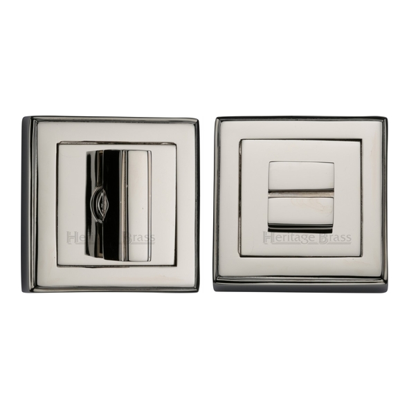DEC7030-PNF  Polished Nickel  Heritage Brass Art Deco Square Bathroom Turns With Release