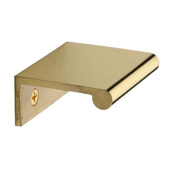 EPR50-40-PB • 50 x 40 x 3.0mm • Polished Brass • Heritage Brass Angled Heavy Finger Pull