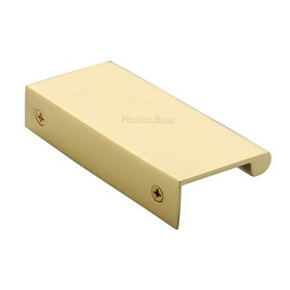 EPTR50-44-PB • 50 x 44 x 1.5mm • Polished Brass • Heritage Brass Angled Light Finger Pull