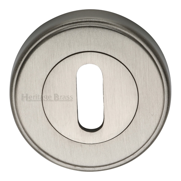 ERD7000-SN • For Standard Lock • Satin Nickel • Heritage Brass Art Deco Round Mortice Key Escutcheon