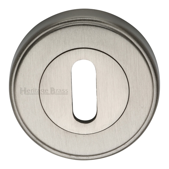 ERD7000-SN  For Standard Lock  Satin Nickel  Heritage Brass Art Deco Round Mortice Key Escutcheon