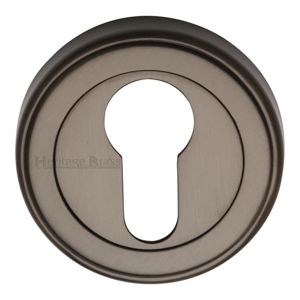 ERD7020-MB • Matt Bronze • Heritage Brass Art Deco Round Euro Cylinder Escutcheon