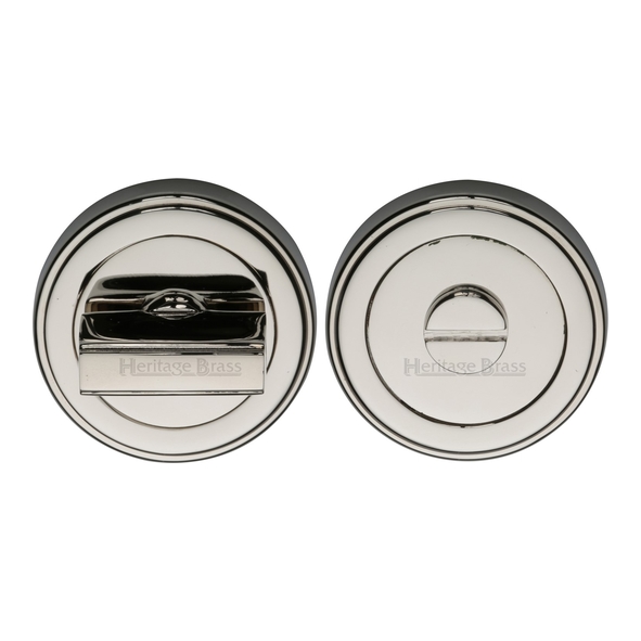 ERD7030-PNF  Polished Nickel  Heritage Brass Art Deco Round Bathroom Turns With Release