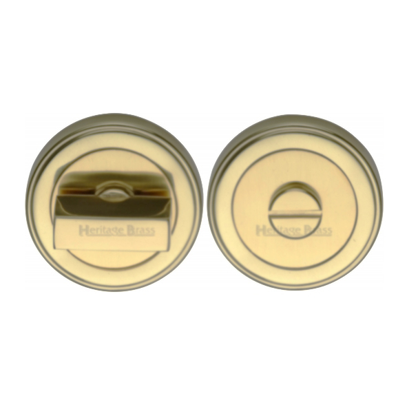 ERD7030-SB • Satin Brass • Heritage Brass Art Deco Round Bathroom Turns With Release
