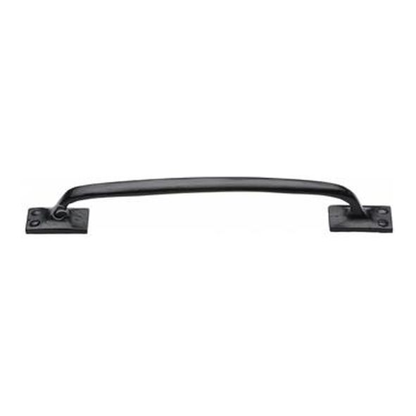 FB1145 260 • 260 x 36mm • Smooth Black Iron • Heritage Brass Offset Cabinet Pull Handle