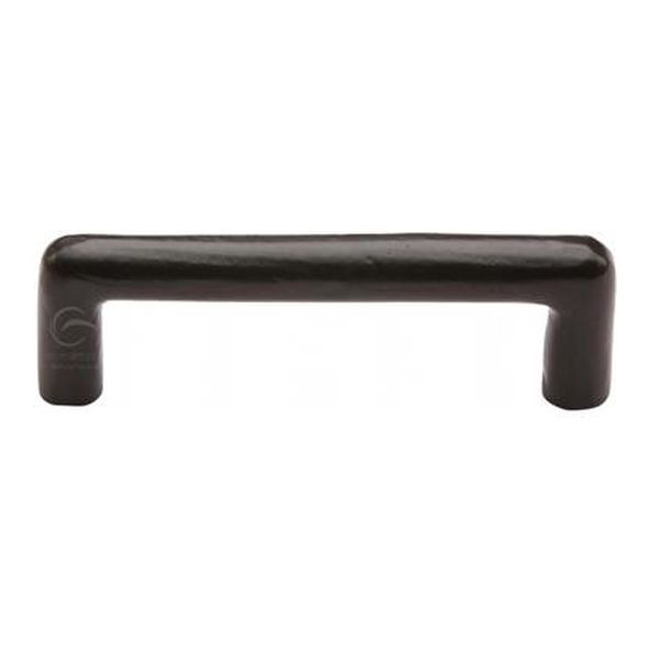 FB331 96  108 x 096 x 35mm  Smooth Black Iron  Heritage Brass Square Cabinet Pull Handle