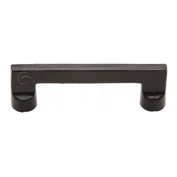 FB345 96  114 x 096 x 35mm  Smooth Black Iron  Heritage Brass Apollo Cabinet Pull Handle