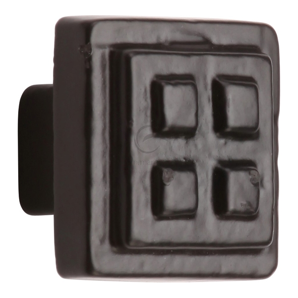 FB3622 • 32 x 27mm • Smooth Black Iron • Heritage Brass Craft Square Cabinet Knob