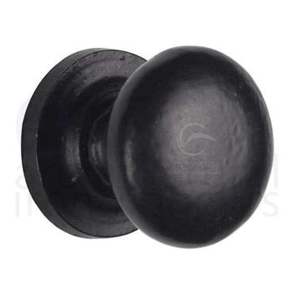 FB613 38  38 x 38mm  Smooth Black Iron  Heritage Brass Plain Bun Cabinet Knob